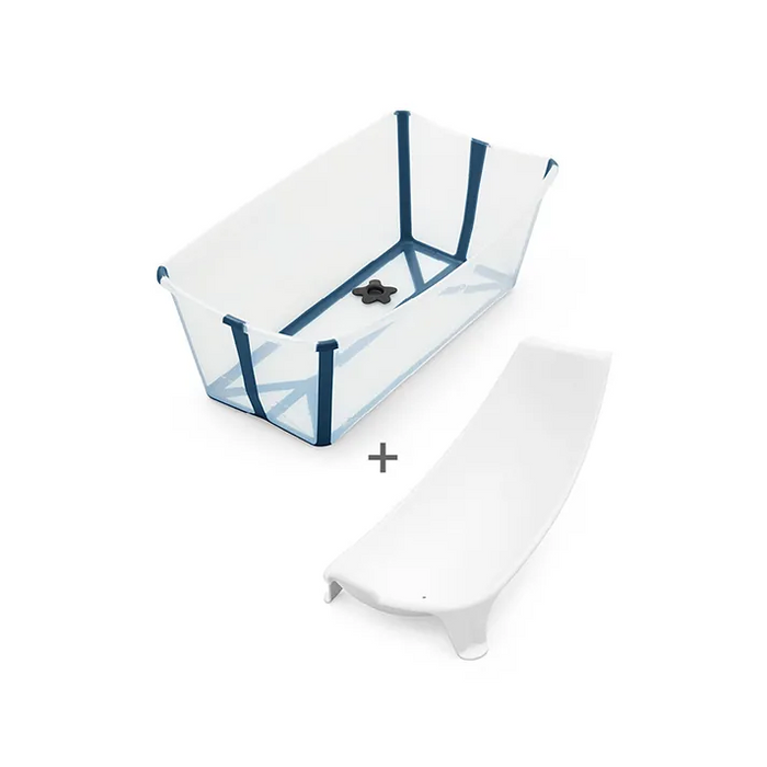 Stokke - Flexi Bath® Bundle Tub with Newborn Support (Transparent Blue, Gift Box)