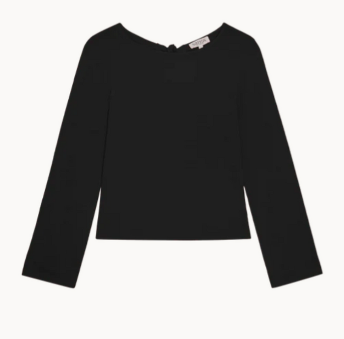 TAVIN TIE BACK TOP IN BLACK