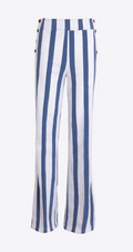 TEODORA BLUE & WHITE STRIPED TROUSERS W/BUTTONS