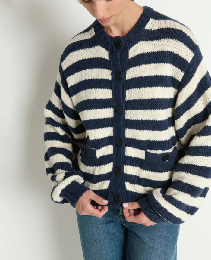 TESSA CARDIGAN IN MARINE STRIPE