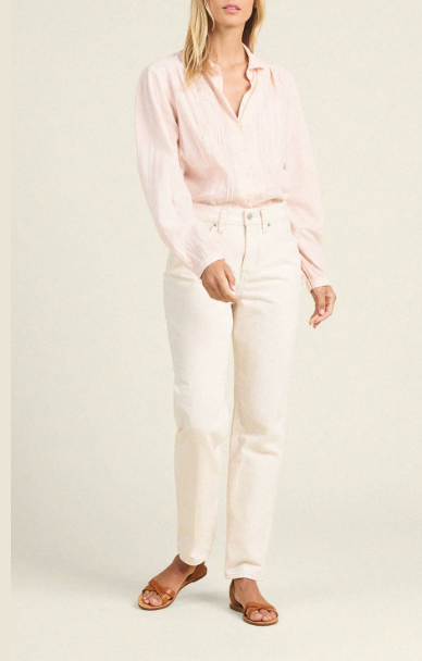 THALIA BLOUSE IN PINK MICRO STRIPE