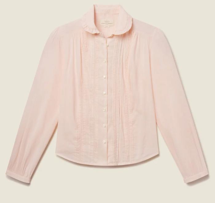 THALIA BLOUSE IN PINK MICRO STRIPE