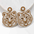 NolaCajun Tiger Face Beaded Earrings Louisiana LSU Tiger Jewelry New Orleans
