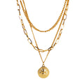 NolaCajun Tiger Layered Necklace Gold Front View Louisiana LSU Tiger Jewelry