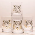 NolaCajun Tiger Rocks Glass Gift Set of 4 Louisiana Tiger Spirit Barware New Orleans