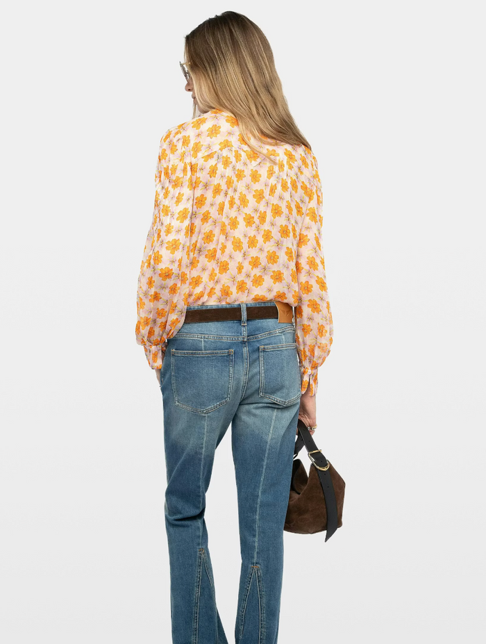 TIMZ MOUSSELINE FLOWERS BLOUSE IN CREAM