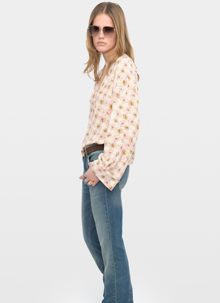 TORNY SMOOTH MIRROR FLOWERS BLOUSE IN PEAR
