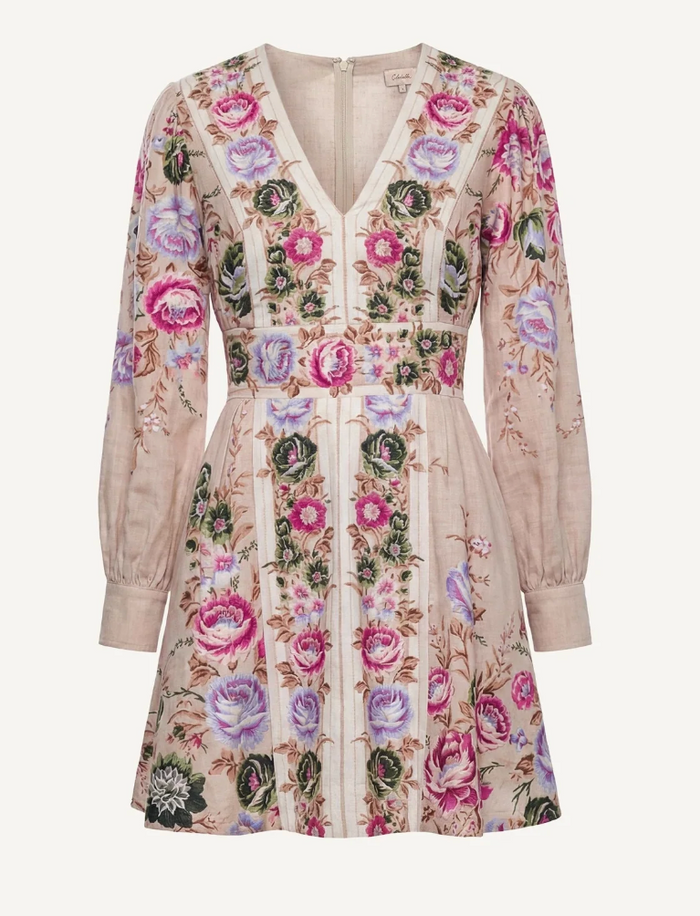 TRUDY MINI DRESS IN SILVA PRINT