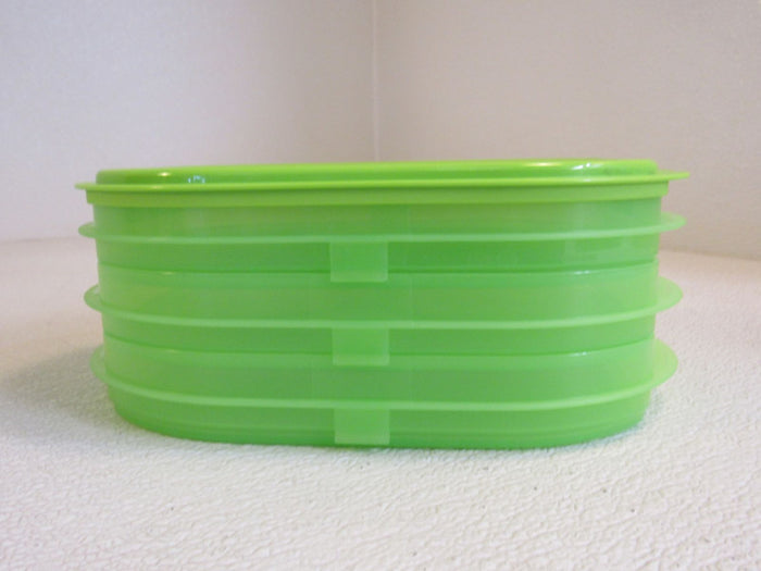 Tupperware-Fidge-Stackable-Deli-Meat-Keeper-Lime-Green-3-Compartment-134-011923-134 4