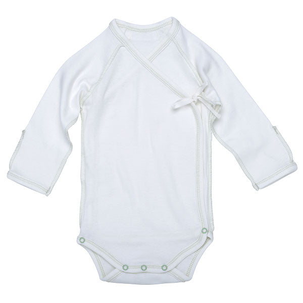 Under The Nile Inside-Out Babybody - Off White w. Sage Trim-1