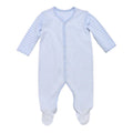 Under The Nile Organic Cotton Snap Front Footie with Mitts - Blue Stripe_thumb1