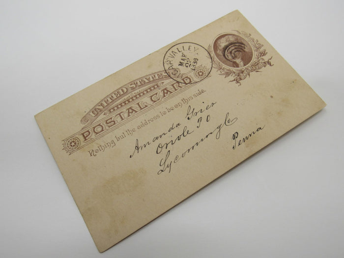 USPS-Scott-UX8-Antique-1c-Brown-On-Buff-Thomas-Jefferson-Used-Postal-Card-708 1