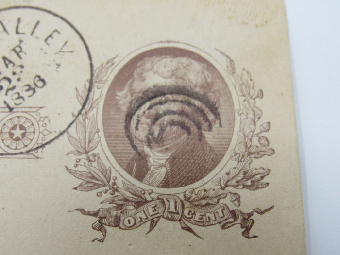 USPS-Scott-UX8-Antique-1c-Brown-On-Buff-Thomas-Jefferson-Used-Postal-Card-708 4