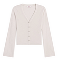 VELOUR V CARDI BELL SLV IN WHITE SAND
