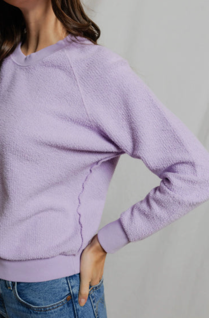 ZIGGY INSIDE OUT FLEECE / SHRUNKEN CREW IN ULTRAVIOLET