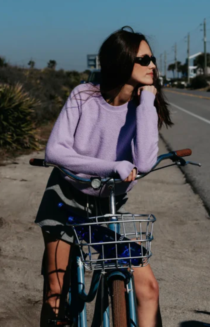 ZIGGY INSIDE OUT FLEECE / SHRUNKEN CREW IN ULTRAVIOLET