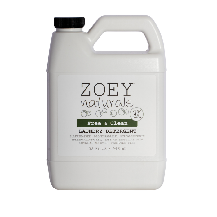 Zoet Naturals Free & Clean Laundry Detergent | Fragrance Free for Sensitive Skin, Plant Based